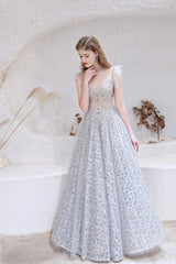 Evening Dress Princess, A Line Jewel Neck Floor Length Sleeveless Zipper Prom Dresses