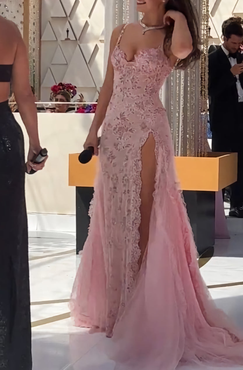 Formal Dress Websites, A line Pink Long Prom Dresses Party Evening Gowns