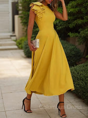 Bridesmaid Dresses Inspiration, A-Line/Princess Jewel Sleeveless Stretch Crepe Mother of the Bride Dresses With Ruffles
