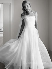 Wedding Dresses Website, A-Line/Princess One-Shoulder Court Train Organza Wedding Dresses
