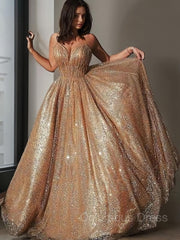 Party Dress Quotesparty Dresses Wedding, A-Line/Princess Spaghetti Straps Court Train Tulle Evening Dresses With Sequin