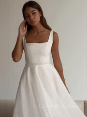 Wedding Dress Under 5007, A-Line/Princess Square Chapel Train Wedding Dresses