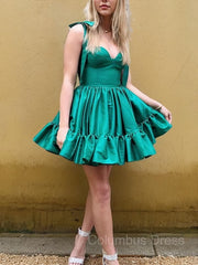 Evening Dresses Ball Gown, A-Line/Princess Sweetheart Short/Mini Taffeta Homecoming Dresses With Ruffles