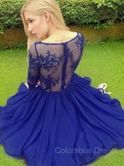 Bridesmaid Dresses Website, A-Line/Princess V-neck Short/Mini Chiffon Homecoming Dresses