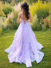 Party Dresses Shopping, A-Line/Princess V-neck Sweep Train Prom Dresses