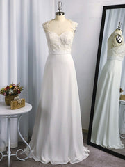 Bridesmaids Dresses Websites, A-line Sweetheart Appliques Lace Floor-Length Chiffon Dress