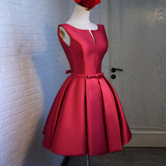 Evening Dress Shop, Adorable Cute Wine Red Satin Short Prom Dress , New Party Dress