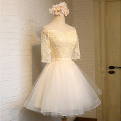 Party Dress High Neck, Adorable Knee Length Tulle with Lace Applique Party Dress, Homecoming Dress