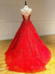 Party Dress Winter, Backless Red Lace Prom Dresses, Red Backless Lace Formal Evening Graduation Dresses