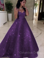 Prom Dress Off The Shoulder, Ball Gown Sweetheart Sweep Train Evening Dresses With Ruffles