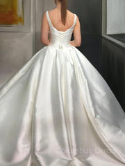 Wedding Dresses For Sale, Ball Gown Sweetheart Sweep Train Satin Wedding Dresses