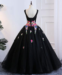 Homecoming Dresses Sage Green, Black Tulle Long Prom Gown Black Evening Dress