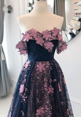 Bridesmaid Dress Fall Wedding, Black Lace Long A-Line Prom Dresses, Black Evening Dresses