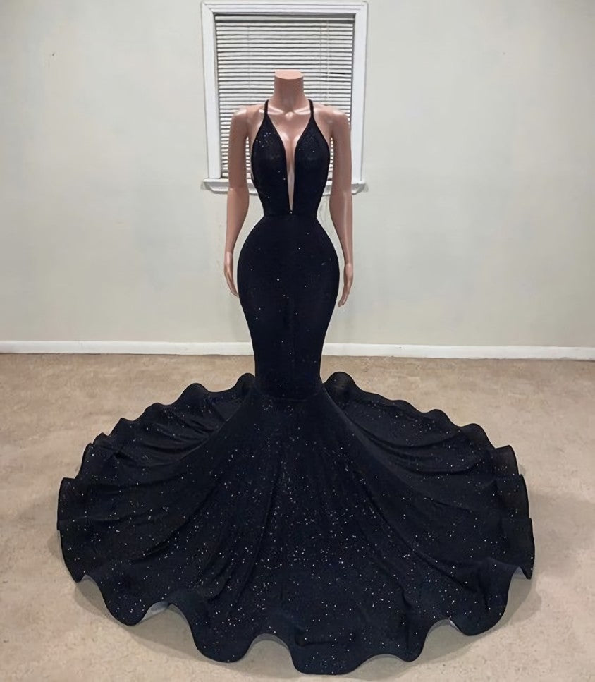 Party Dress Look, Black Mermaid Prom Dresses