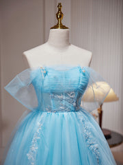 Homecoming Dresses Blues, Blue A-Line Short Prom Dress, Cute Blue Homecoming Dresses