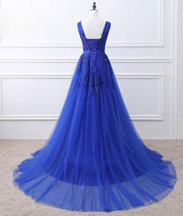 Cute Dress Outfit, Blue Tulle Long Prom Dress , Blue Formal Gown