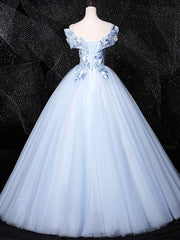 Sage Green Wedding, Blue V Neck Tulle Lace Long Formal Prom Dresses. Blue Sweet 16 Dresses