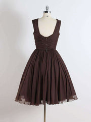 Prom Dresses Styles, Brown A-Line Short Prom Dresses, Brown Short Formal Dress