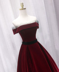 Prom Dresses Dresses, Burgundy Long Off Shoulder Prom Dress Long Evening Dress