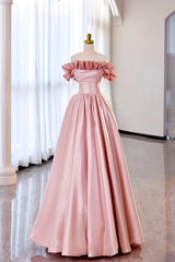 Prom Dresses 2031 Ball Gown, Burgundy Strapless Satin Long Prom Dress, A-Line Evening Party Dress