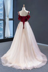 Formal Dress Shop, Burgundy Velvet Lace Long Prom Dress, A-Line Off Shoulder Evening Dress