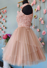 Homecoming Dress Pretty, Cute Lace Short Prom Dresses, A-Line Evening Party Dresses