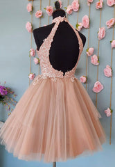 Homecoming Dresses Unique, Cute Lace Short Prom Dresses, A-Line Evening Party Dresses