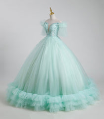 Bridesmaid Dress Different Styles, Beautiful Tulle Sequins Long Ball Gown, A-Line Tulle Sweet 16 Dress