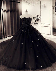 Evening Dresses For Sale, Black Quinceanera Ball Gown Dresses, Prom Dresses