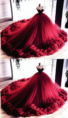 Evening Dress Near Me, Burgundy Quinceanera Dresses, Ball Gown Prom Dress