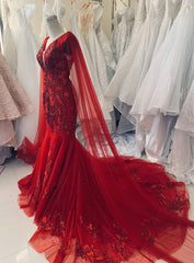 Wedding Dresses 2030, Charming A Line Unique Red Vintage Prom Dresses