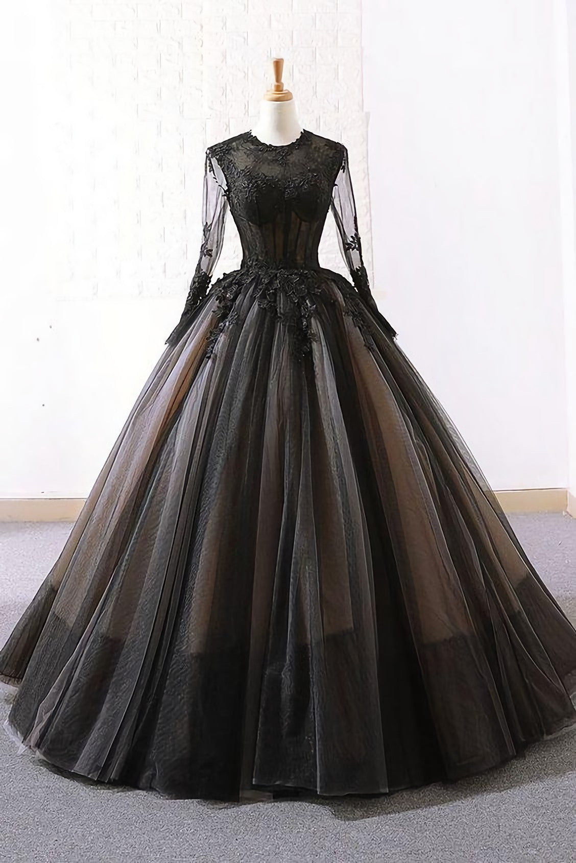 Evening Dress Designer, Long Black Ball Gown Evening Dress, Prom Dresses