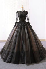 Evening Dress Designer, Long Black Ball Gown Evening Dress, Prom Dresses