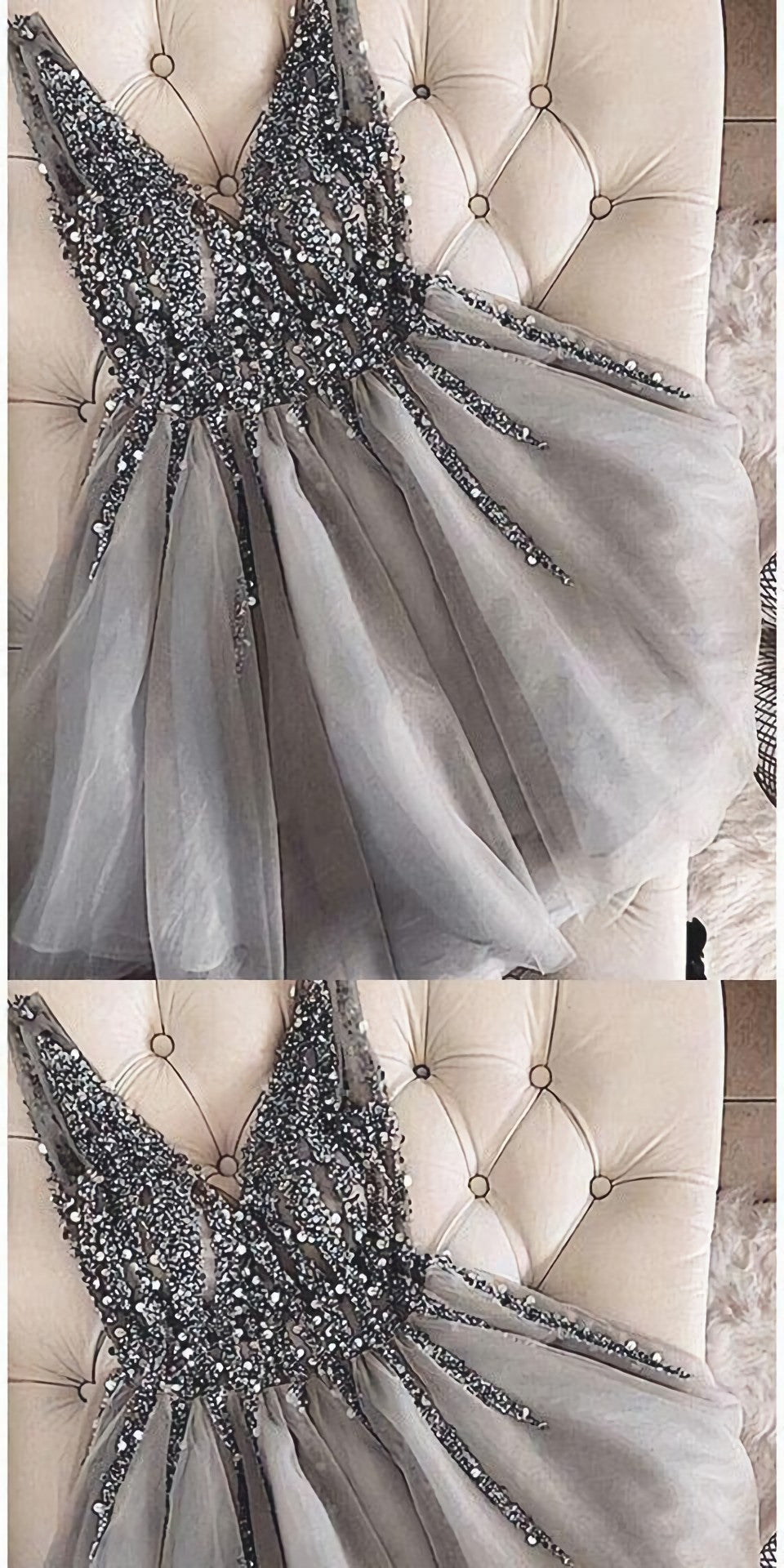 Prom Dresses 2028, Grey Short Formal Homecoming Dresses
