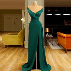 Evening Dresses For Over 46, Dark Green Evening Dresses, Mermaid Long Fairy Prom Dresses