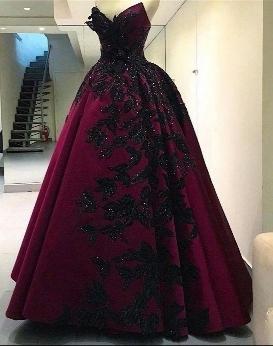 Homecomming Dresses Cute, Elegant Evening Dresses, Lace Appliques Ball Gown Prom Dress, Evening Dress