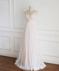 Prom Dresses2034, Champagne Sweetheart Tulle Lace Long Prom Dress Lace Evening Dress