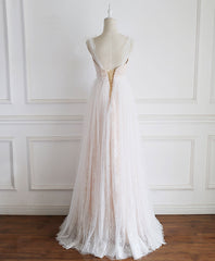 Prom Dresses For Sale, Champagne Sweetheart Tulle Lace Long Prom Dress Lace Evening Dress