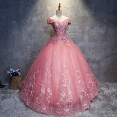 Off Shoulder Dress, Charming Ball Gown Off-The-Shoulder Tulle Sweet 16 Dress, Quinceanera Dress