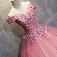 Formal Wedding Guest Dress, Charming Ball Gown Off-The-Shoulder Tulle Sweet 16 Dress, Quinceanera Dress