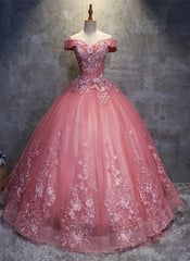 Sweater Dress, Charming Ball Gown Off-The-Shoulder Tulle Sweet 16 Dress, Quinceanera Dress