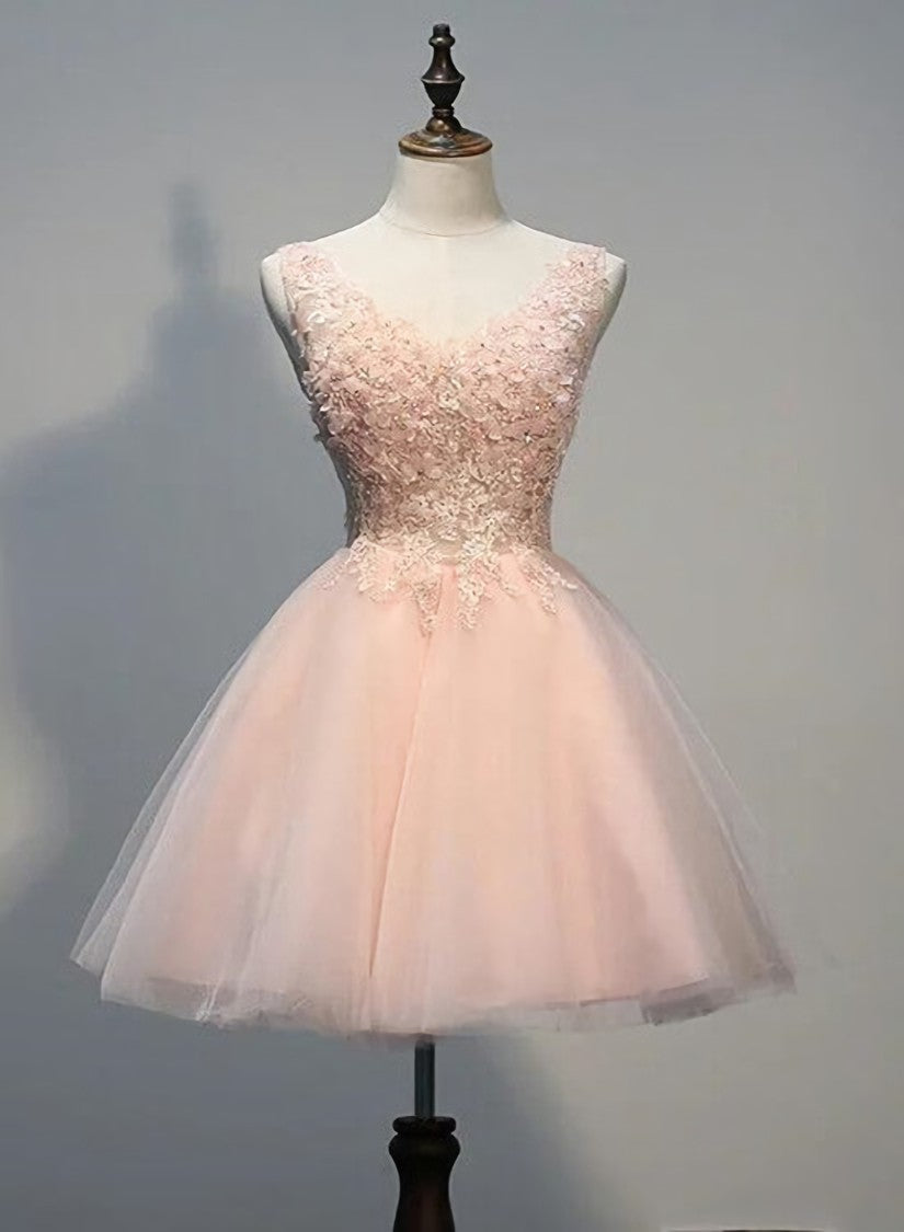 Prom Dresses 2018, Charming Pearl Pink Tulle Formal Dress , Lovely Homecoming Dresses