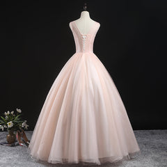 Party Dresses Winter, Charming Pink Flowers Ball Gown Long Sweet 16 Dress, Pink Prom Dress