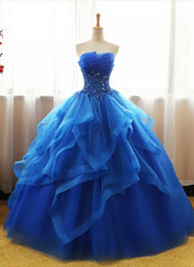 Prom Dress 2022, Charming Royal Blue Tulle Prom Gown , Sweet Party Dress