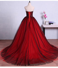 Prom Dresses Fitted, Charming Sweetheart Red and Black Gown, Sweet 16 Dress, Formal Dress