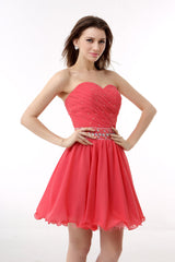 Party Dress India, Crystal Chiffon Short Homecoming Dresses