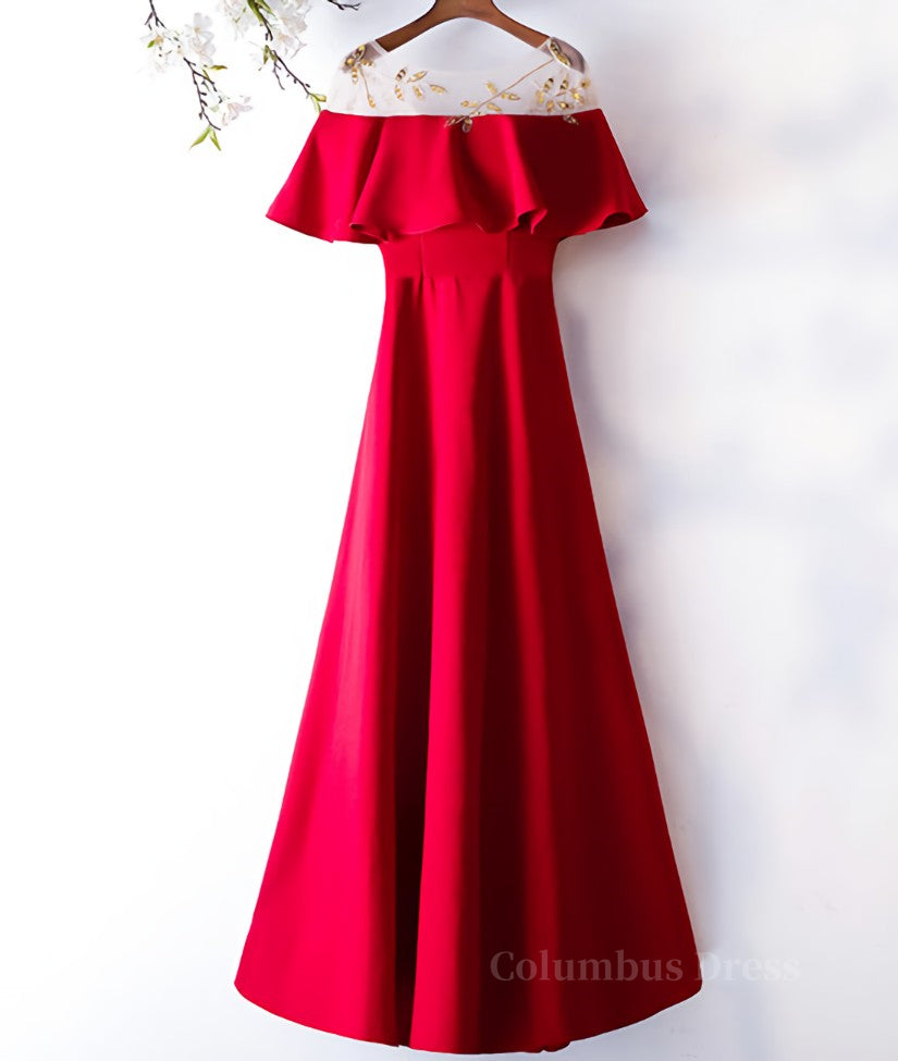 Bridesmaid Dresses Inspiration, Custom Made Round Neck Red Long Prom Dresses, Red Prom Gown, Formal Dresses
