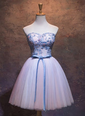 Party Dresses 2028, Cute Pink and Blue Homecoming Dress, Tulle Short Prom Dress