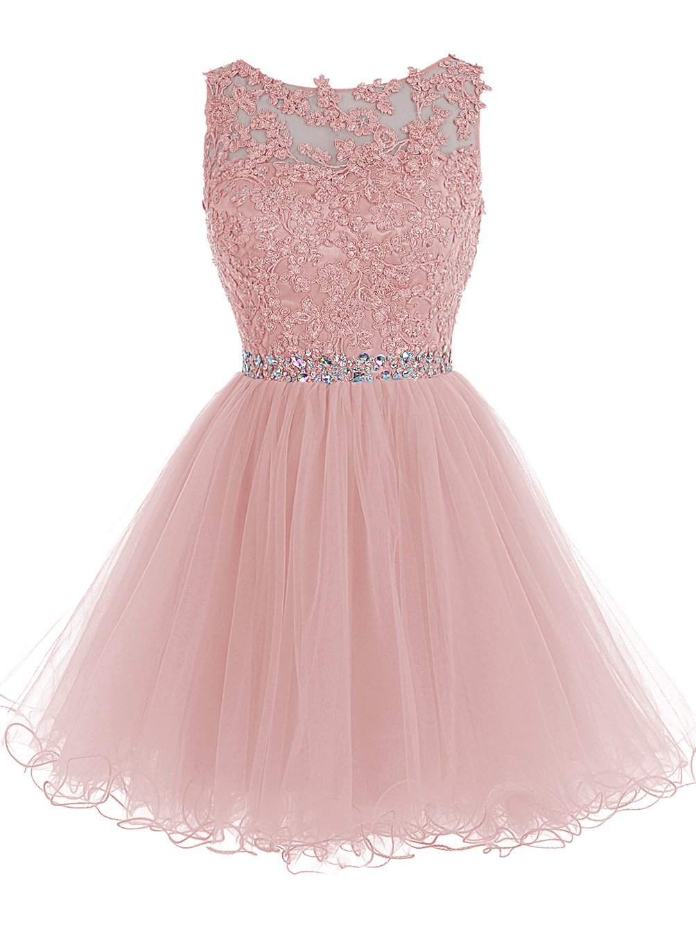 Party Dress Code, Cute Pink Handmade Tulle Beaded Party Dress, Pink Homecoming Dress