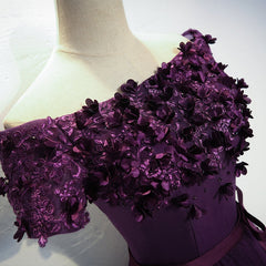 Bridesmaids Dresses Summer, Cute Purple High Low Prom Dress, Purple Homecoming Dresses